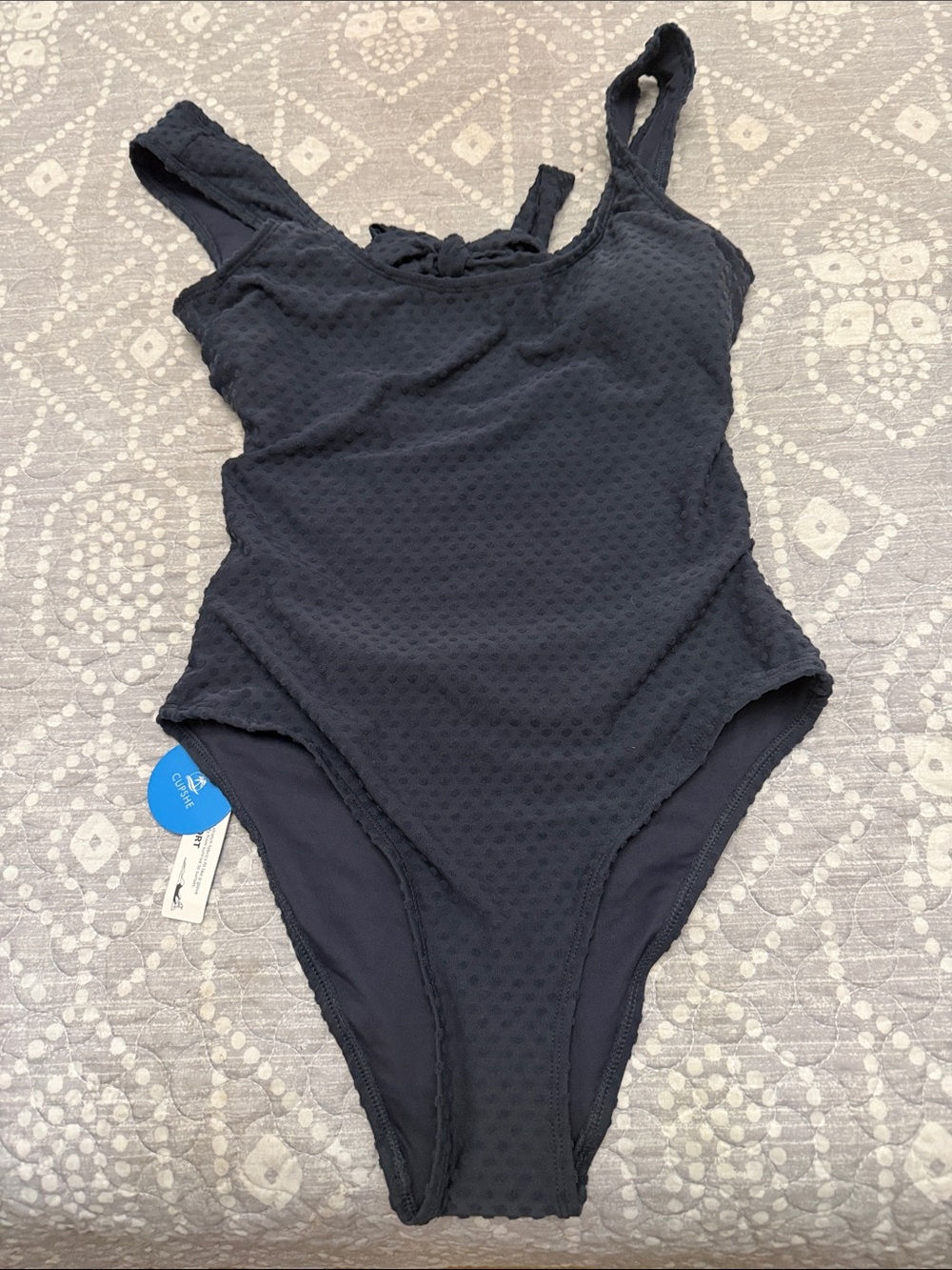NWT Cupshe one-piece navy Blue Bathing Suit Size Small
